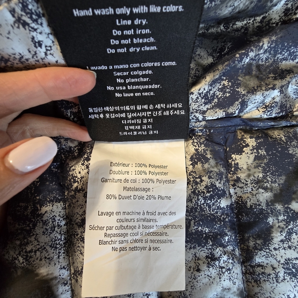 OROBOS Women's Down Puffer Vest Navy Silver Black Small Outdoor - Picture 10 of 12